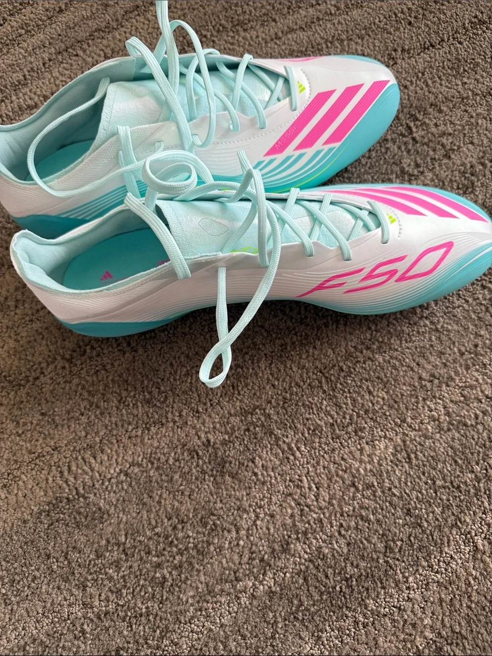 adidas Men's Athletic Shoes in White, Teal & Pink